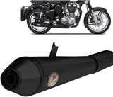 Auspuffendrohr Ohne Geräuschzulassung Conical Edelsthal Schwarz - Zard Kompatibel Mit Royal Enfield Bullet 500 (2006-2009)