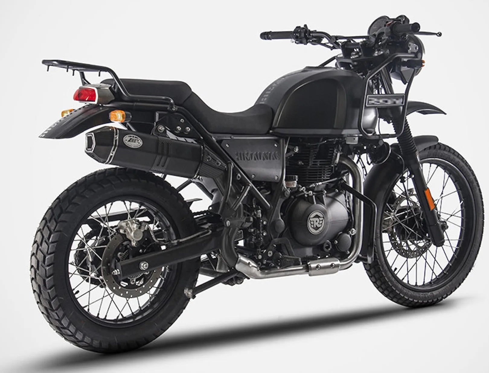 Auspuffendrohr Ohne Geräuschzulassung Penta High Edelsthal Schwarz Endkappe Carbon - Zard Kompatibel Mit Royal Enfield Himalayan (2017-2020)
