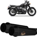 Exhaust Tip Without Sound Certification Steel Black - Zard Compatible With Triumph Bonneville T120 (2021-2023)