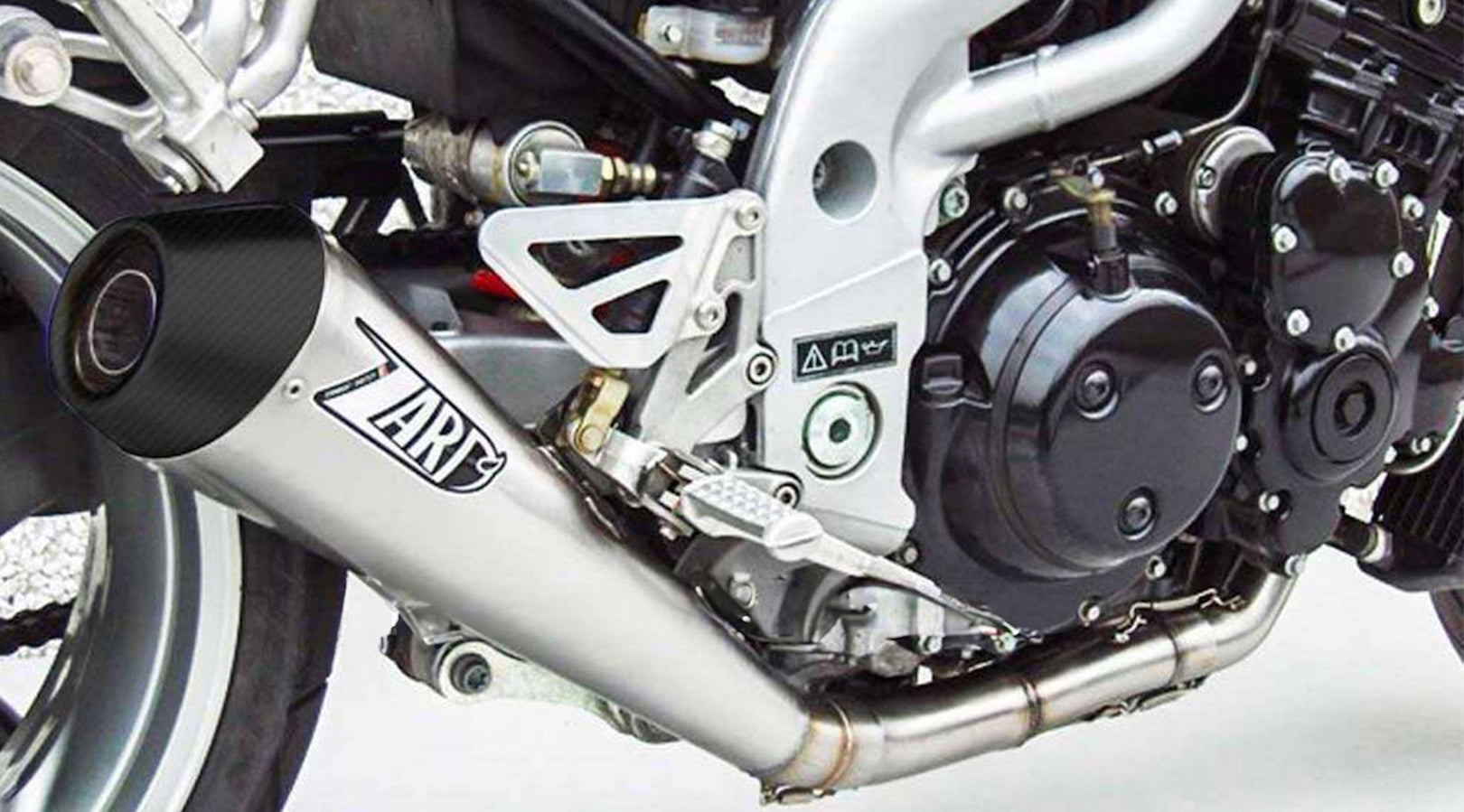 Exhaust Tip Without Sound Certification Conical Stainless Steel Endcap Carbon - Zard Compatible With Triumph Speed Triple 955 (2002-2004)