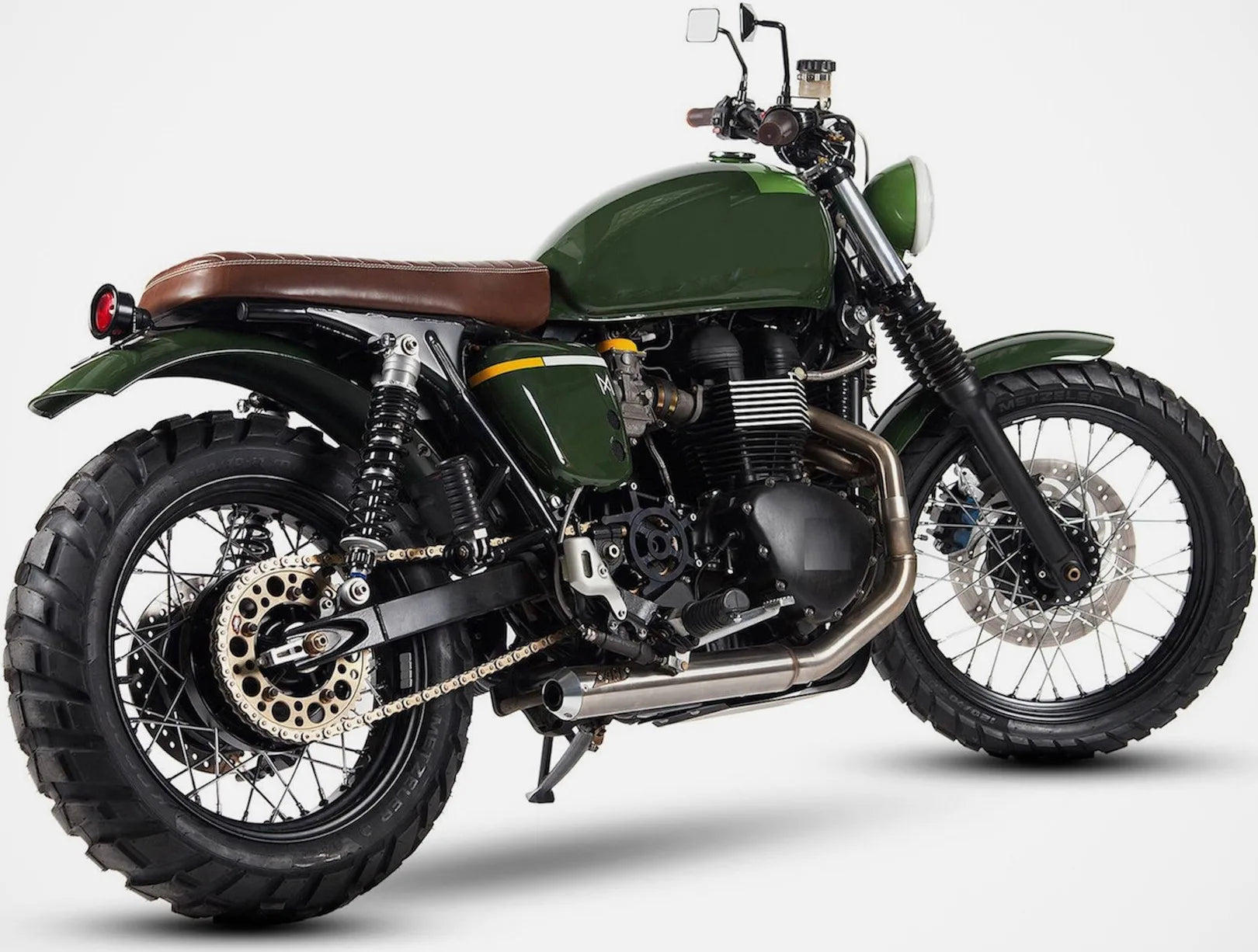 Komplette Auspuffanlage Ohne Katalysator Und Ohne Geräuschzulassung Cross Edelsthal - Zard Kompatibel Mit Triumph Bonneville T100 (2001-2016)
