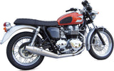 Complete Exhaust System Without Catalytic Converter And Without Sound Certification Conical Low Stainless Steel - Zard Compatible With Triumph Bonneville T100 (2001-2016)