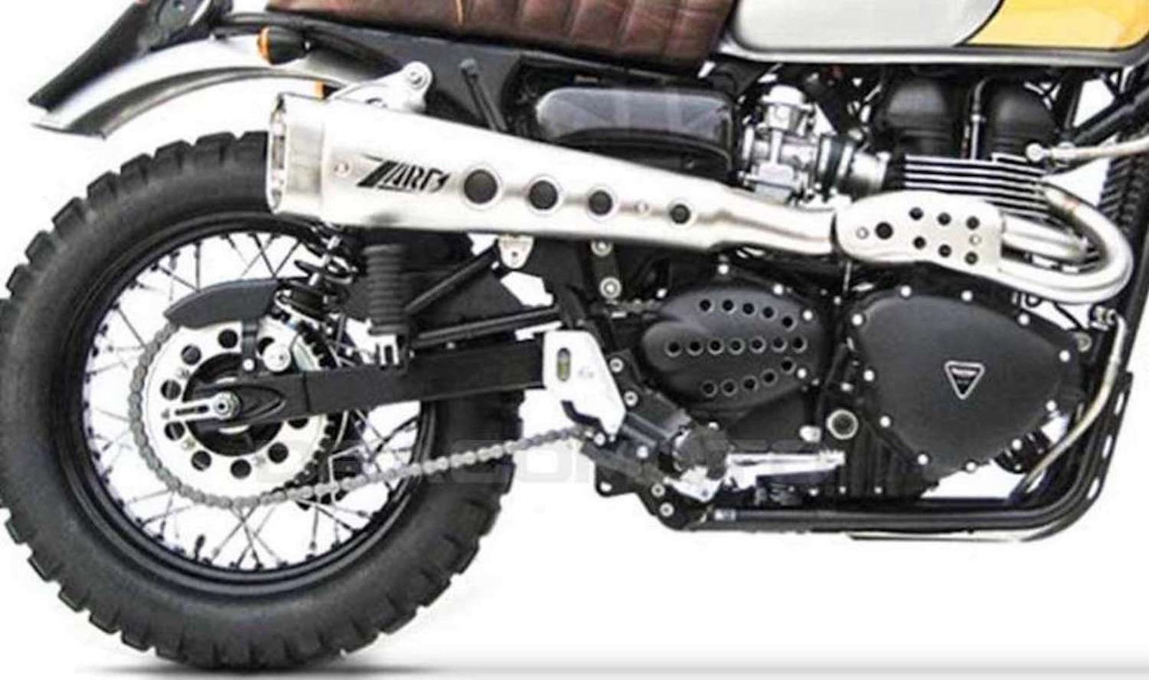 Complete Exhaust System Without Catalytic Converter And Without Sound Certification Short High - Zard Compatible With Triumph Scrambler 900 (2001-2016)