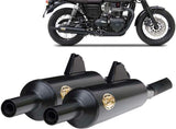 Exhaust Tip Without Sound Certification Bottle Steel Black - Zard Compatible With Triumph Bonneville T100 (2016-2020)