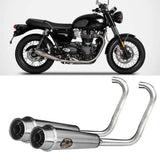 Komplette Auspuffanlage Ohne Katalysator Und Ohne Geräuschzulassung Back Edelsthal Polish - Zard Kompatibel Mit Triumph Bonneville T100 (2017-2023)