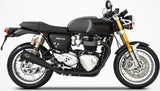 Exhaust Tip Without Sound Certification Titanium Black - Zard Compatible With Triumph Thruxton 1200 R (2017-2020)