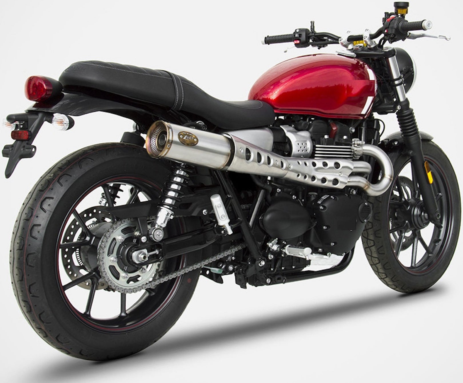 Complete Exhaust System Without Catalytic Converter And Without Sound Certification Zuma High Stainless Steel Endcap Bronze - Zard Compatible With Triumph Speed Twin 900 (2020-2023)