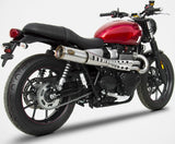 Komplette Auspuffanlage Ohne Katalysator Und Ohne Geräuschzulassung Zuma High Edelsthal Endkappe Bronze - Zard Kompatibel Mit Triumph Street Twin 900 (2016-2020)