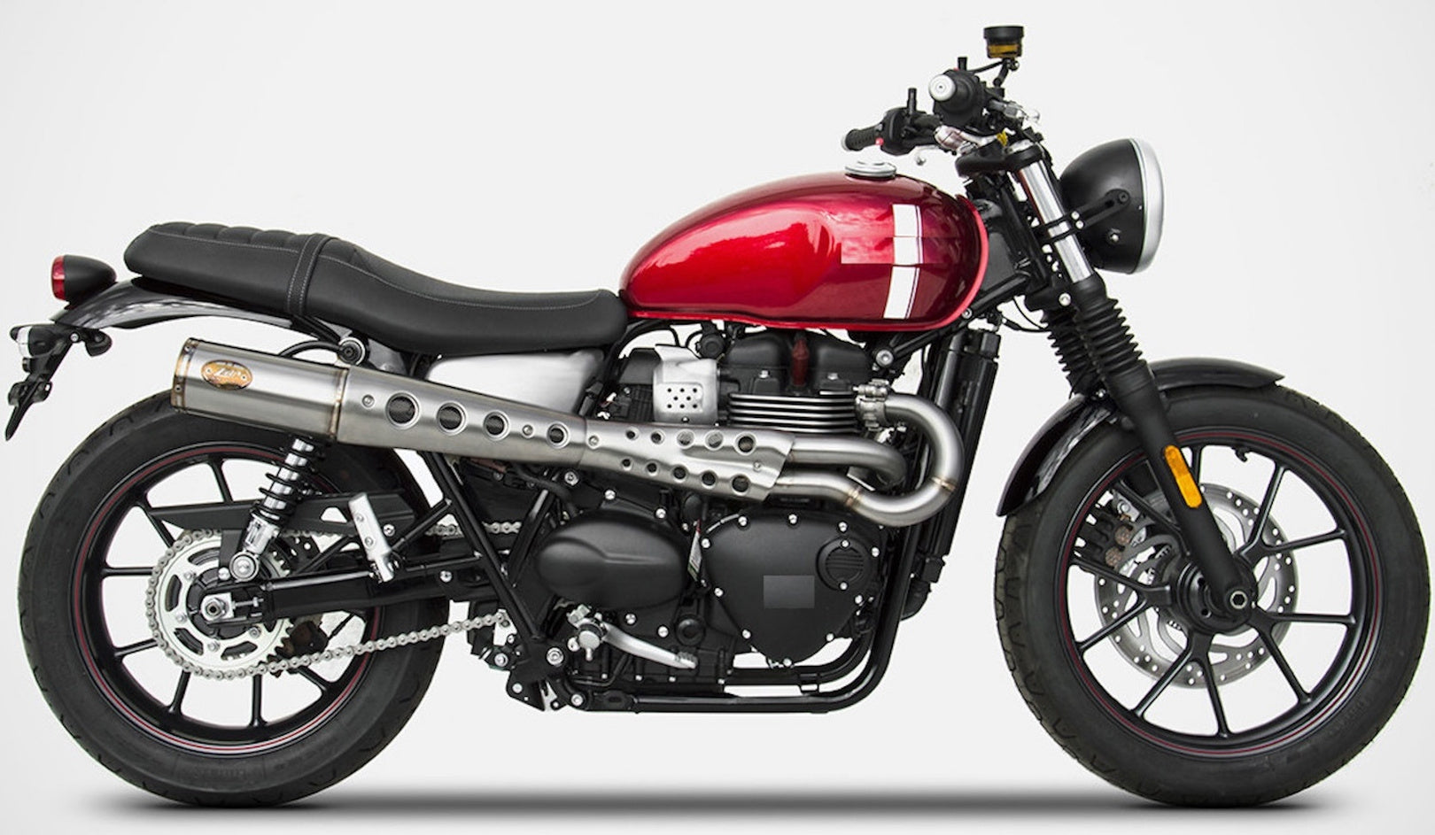 Complete Exhaust System Without Catalytic Converter And Without Sound Certification Zuma High Stainless Steel - Zard Compatible With Triumph Speed Twin 900 (2020-2023)