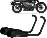 Komplette Auspuffanlage Ohne Katalysator Und Ohne Geräuschzulassung Edelsthal Schwarz - Zard Kompatibel Mit Triumph Bonneville T100 (2001-2016)