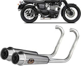 Komplette Auspuffanlage Ohne Katalysator Und Ohne Geräuschzulassung Edelsthal Polish - Zard Kompatibel Mit Triumph Bonneville T100 (2001-2016)
