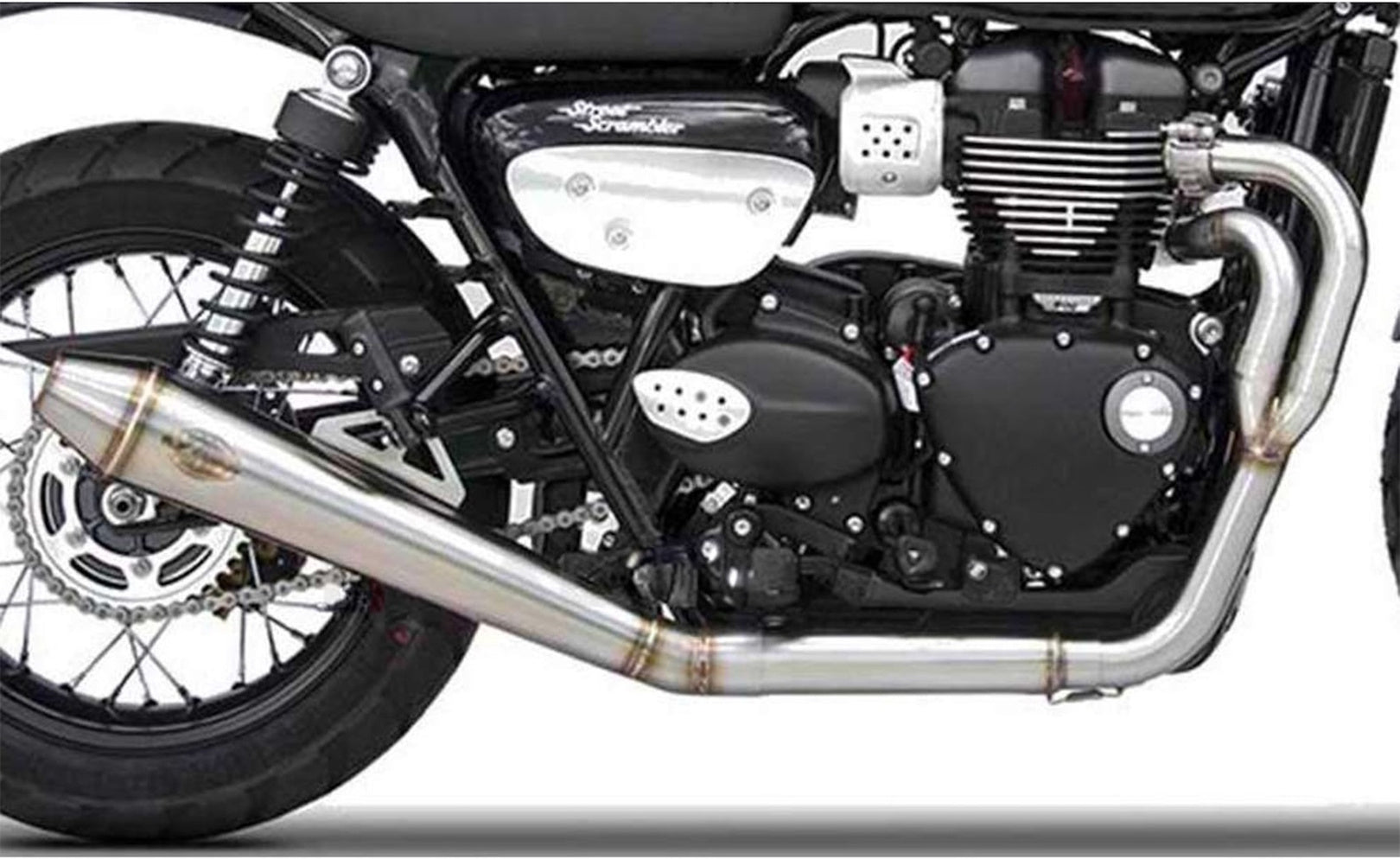 Complete Exhaust System Without Catalytic Converter And Without Sound Certification Cross Stainless Steel - Zard Compatible With Triumph Street Scrambler 900 (2017-2023)