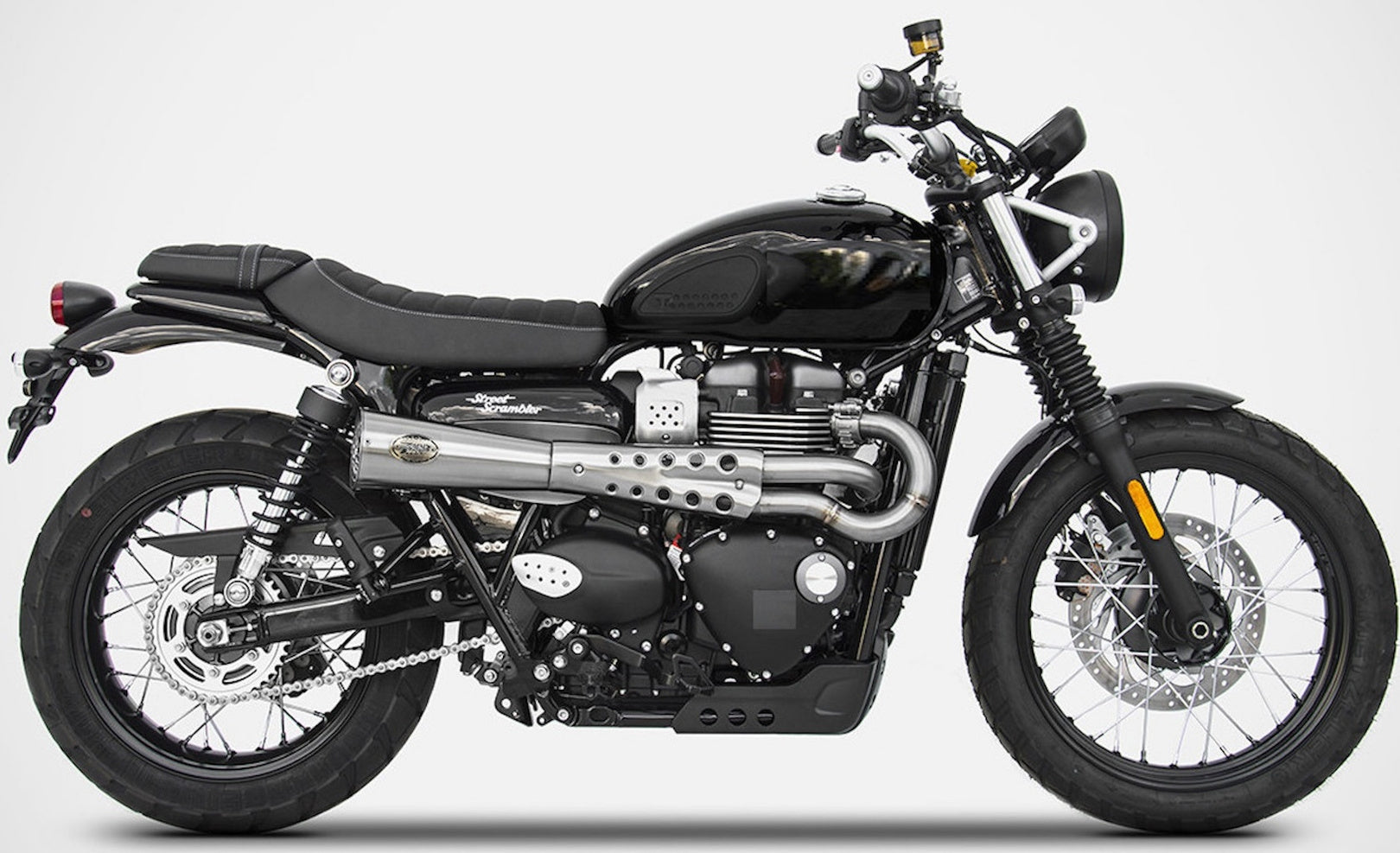 Complete Exhaust System Without Catalytic Converter And Without Sound Certification Tiger70 Stainless Steel - Zard Compatible With Triumph Street Scrambler 900 (2017-2023)