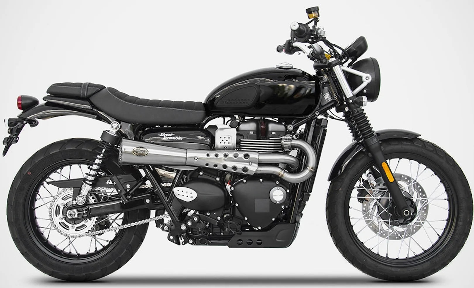 Komplette Auspuffanlage Ohne Katalysator Und Ohne Geräuschzulassung Tiger70 Edelsthal Endkappe Bronze - Zard Kompatibel Mit Triumph Street Scrambler 900 (2017-2023)