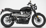 Complete Exhaust System Without Catalytic Converter And Without Sound Certification Tiger70 Stainless Steel Endcap Bronze - Zard Compatible With Triumph Scrambler 900 (2017-2023)
