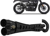 Complete Exhaust System Without Catalytic Converter And Without Sound Certification Special Edition Steel Black - Zard Compatible With Triumph Street Scrambler 900 (2017-2023)