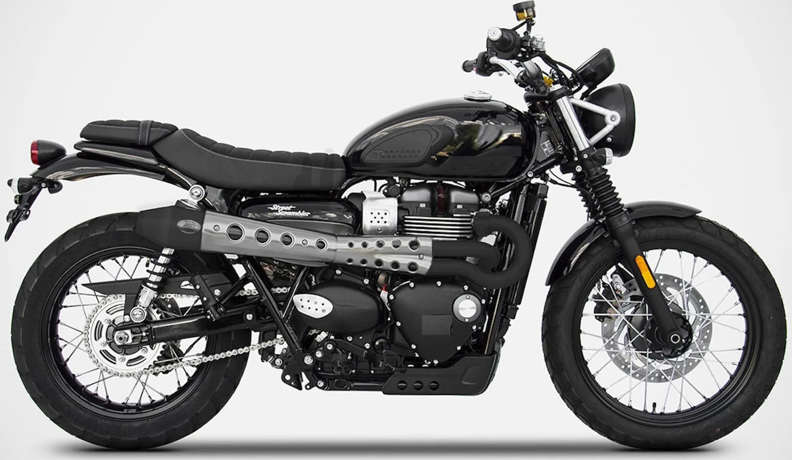 Komplette Auspuffanlage Ohne Katalysator Und Ohne Geräuschzulassung Conical High Edelsthal - Zard Kompatibel Mit Triumph Scrambler 900 (2017-2023)