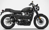 Komplette Auspuffanlage Ohne Katalysator Und Ohne Geräuschzulassung Conical High Edelsthal Schwarz - Zard Kompatibel Mit Triumph Scrambler 900 (2017-2023)