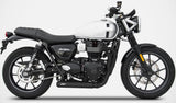 Komplette Auspuffanlage Ohne Katalysator Und Ohne Geräuschzulassung Cross Edelsthal Schwarz - Zard Kompatibel Mit Triumph Street Twin 900 (2016-2020)