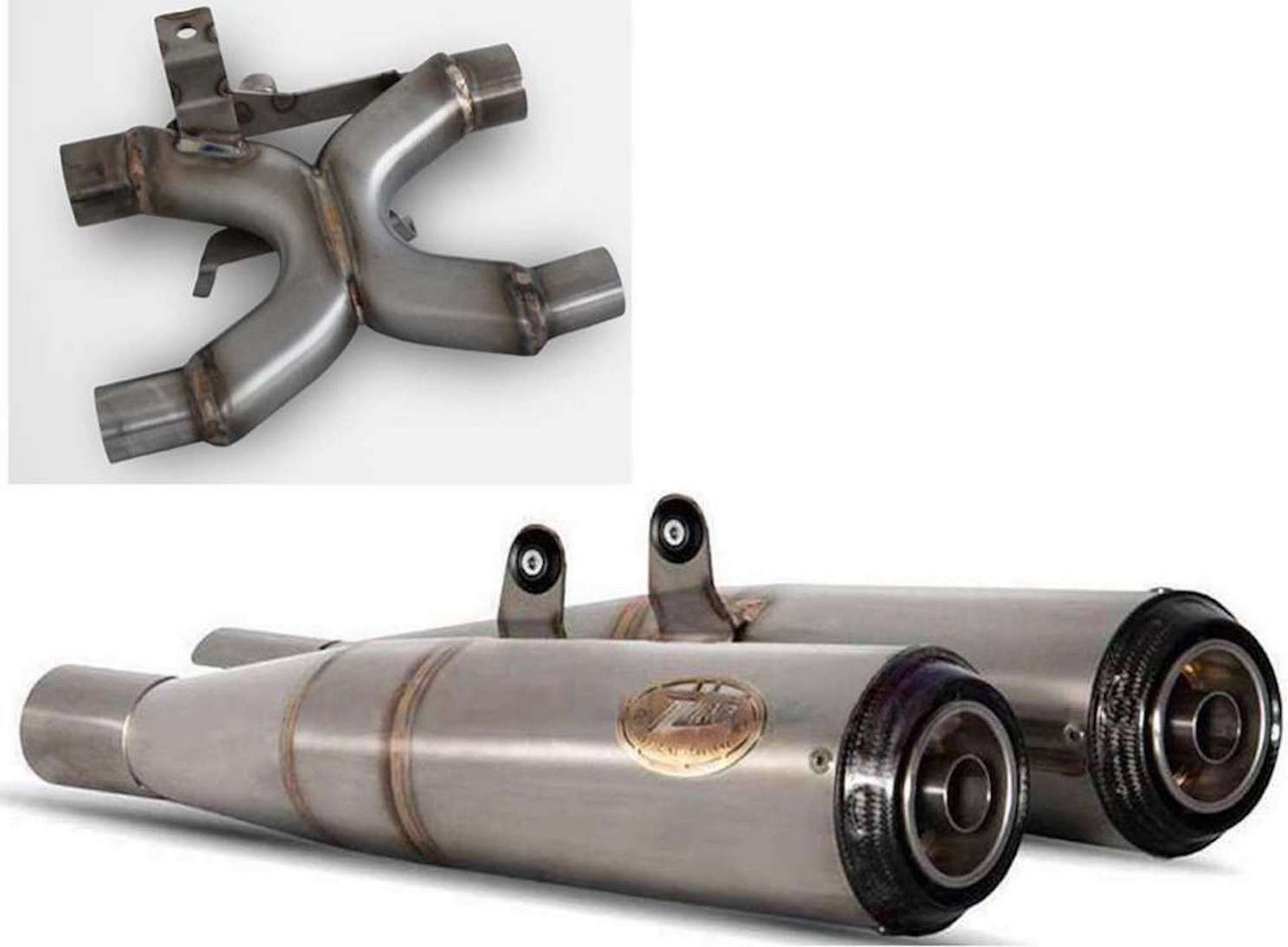 Uncatalysed Exhaust System Without Sound Certification Conical Stainless Steel Endcap Carbon - Zard Compatible With Triumph Speed Twin 1200 (2021-2023)
