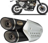 Komplette Auspuffanlage Ohne Katalysator Und Ohne Geräuschzulassung Edelsthal Schwarz - Zard Kompatibel Mit Triumph Scrambler 1200 (2019-2020)