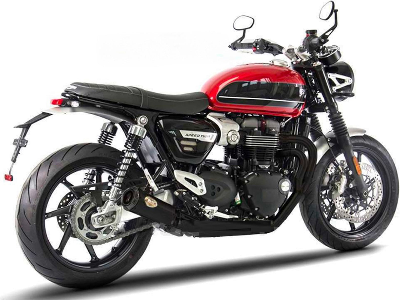 Complete Exhaust System Without Catalytic Converter And Without Sound Certification Sp Stainless Steel Endcap Carbon - Zard Compatible With Triumph Speed Twin 1200 (2019-2023)