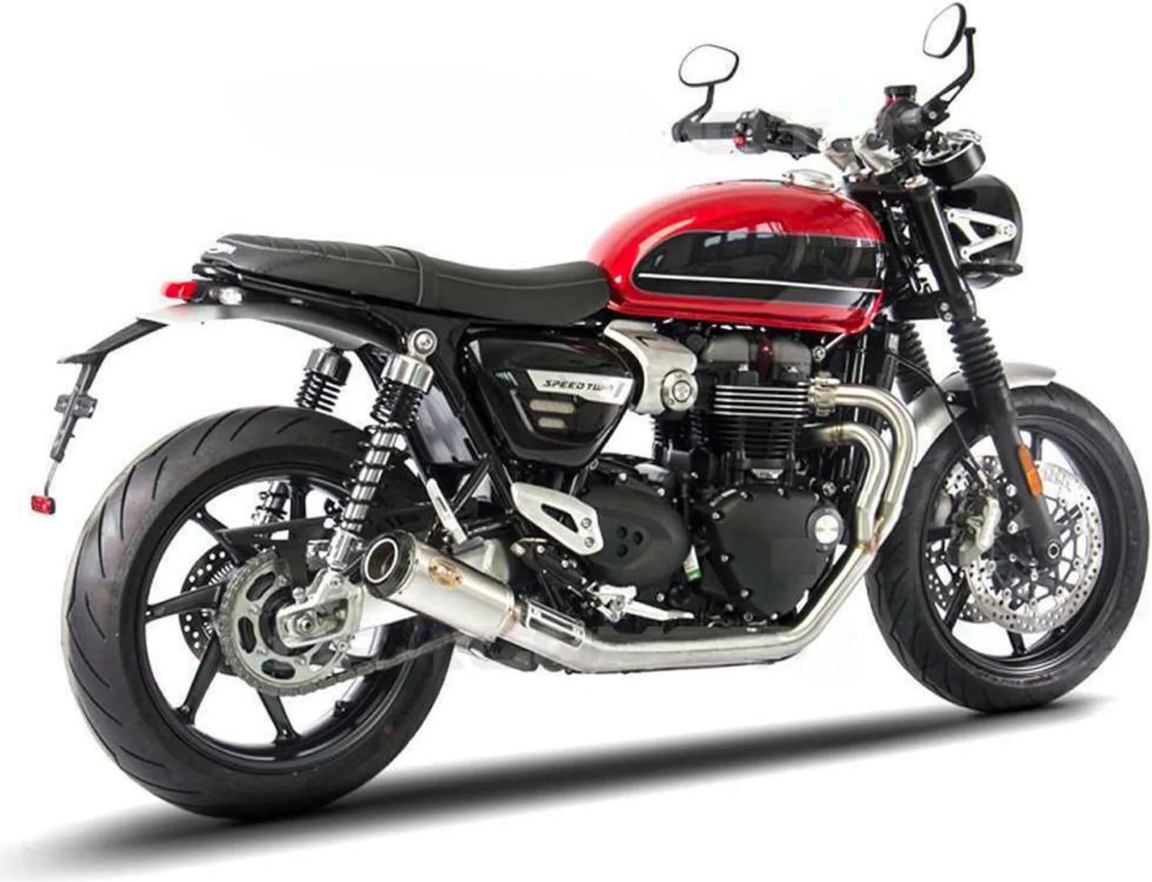 Komplette Auspuffanlage Ohne Katalysator Und Ohne Geräuschzulassung Sp Edelsthal Endkappe Carbon - Zard Kompatibel Mit Triumph Thruxton 1200 R Rs (2021-2023)