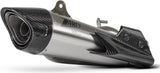 Exhaust Tip Without Sound Certification Titanium Endcap Carbon - Zard Compatible With Triumph Street Triple 765 (2020-2022)