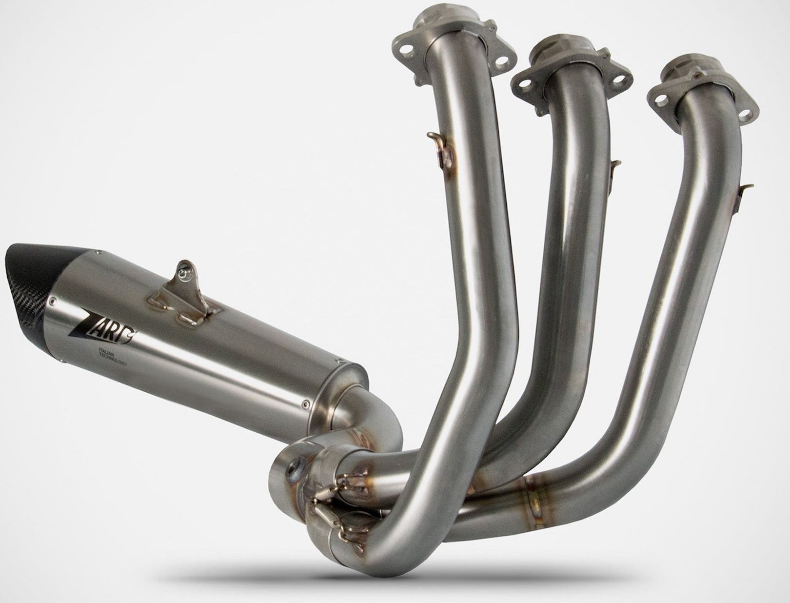 Complete Exhaust System Without Catalytic Converter And Without Sound Certification Stainless Steel Endcap Carbon - Zard Compatible With Triumph Tiger 660 Sport (2021-2023)