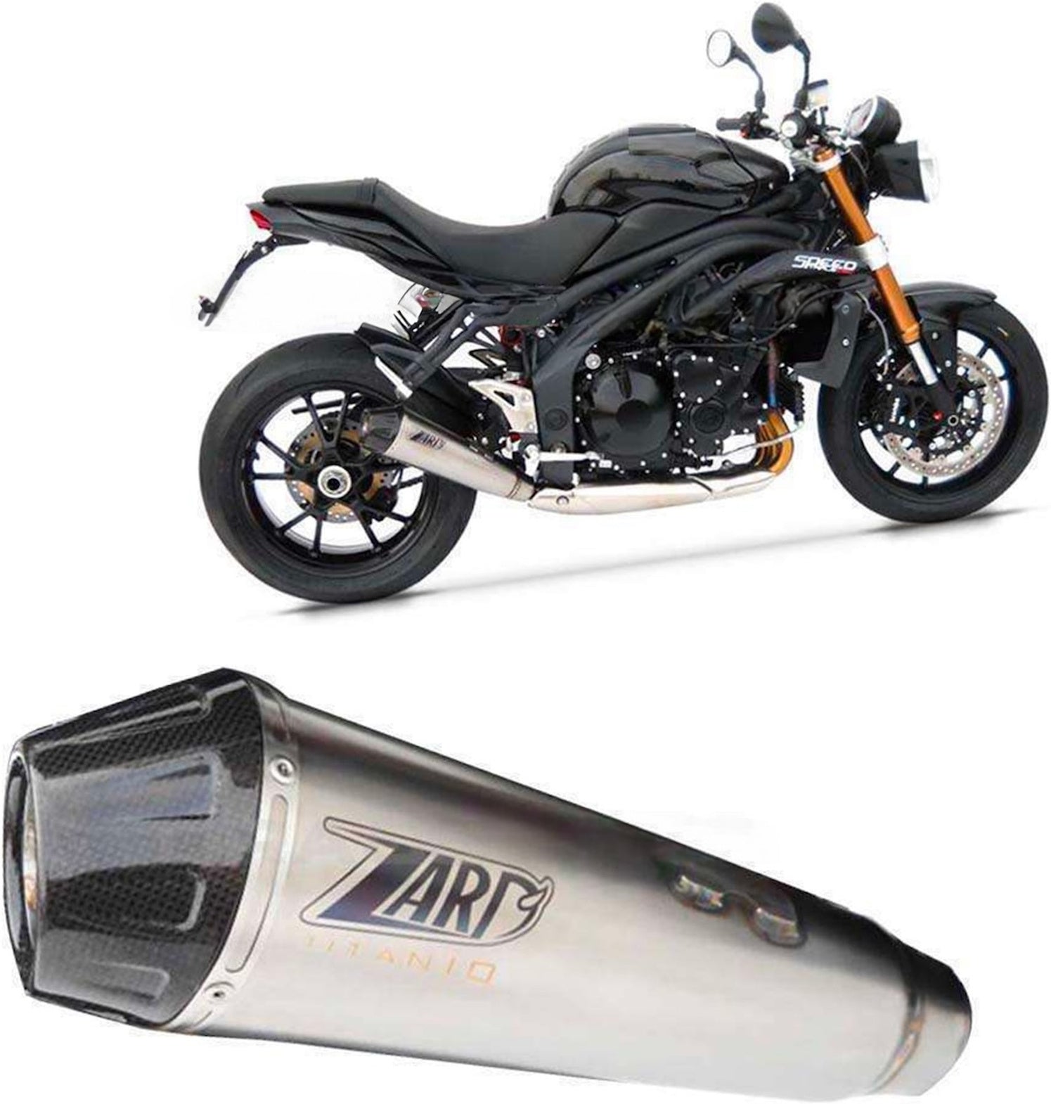 Exhaust Tip Without Sound Certification Stainless Steel - Zard Compatible With Triumph Speed Triple 1050 (2011-2013)