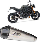 Komplette Auspuffanlage Ohne Katalysator Und Ohne Geräuschzulassung Titan Endkappe Carbon - Zard Kompatibel Mit Triumph Speed Triple 1200 Rs - Rr (2021-2023)