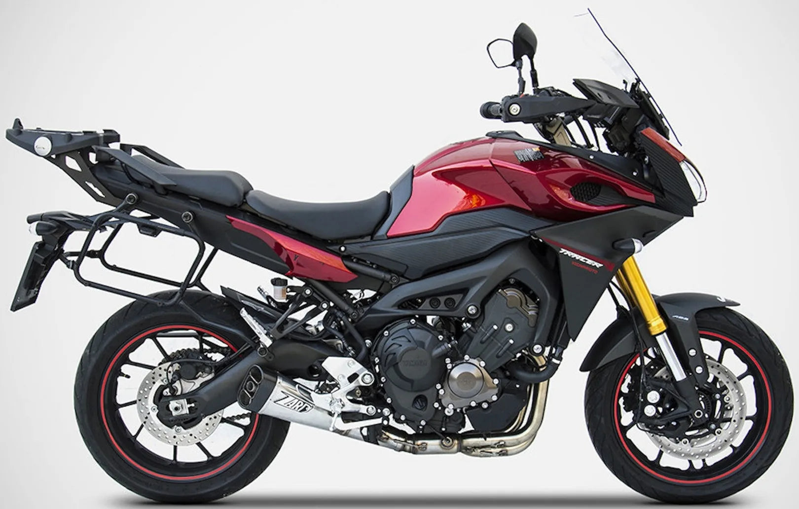 Komplette Auspuffanlage Ohne Katalysator Und Ohne Geräuschzulassung Edelsthal Endkappe Carbon - Zard Kompatibel Mit Yamaha Tracer 900 (2015-2016)