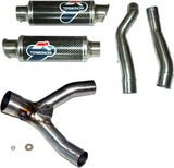 Doppelauspuffanlage Ohne Katalysator Mit Geräuschzulassung Round Carbon - Termignoni Kompatibel Mit Suzuki Gsx-R 1000 (2007-2008)