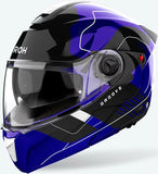 Klapphelm Für Motorrad Airoh Specktre - Specg18 Thermoplastic Hrt Glanzblau Groove Grösse Xs