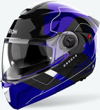 Flip-Up Motorcycle Helmet Airoh Specktre - Specg18 Thermoplastic Hrt Gloss Blue Groove Size M