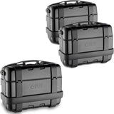 Topcase + Seitenkoffer Trekker Schwarz 99 Lt Trekker Aluminium - Givi Kompatibel Mit Honda Nc 750 X - Dct (2014-2015)