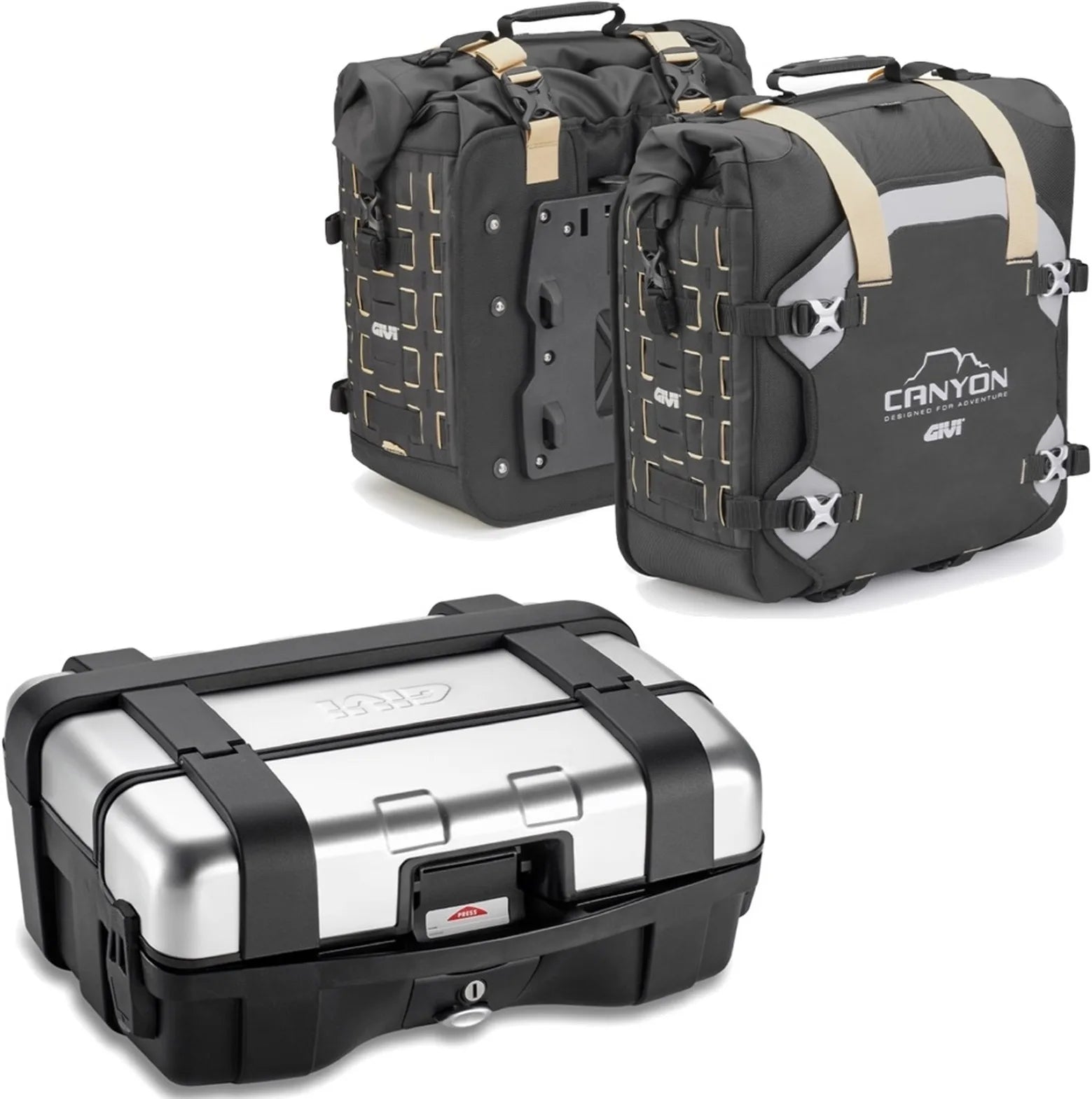 Topcase + Satteltaschen Trekker Canyon 103 Lt Trekker Canyon Technopolymer - Givi Kompatibel Mit Yamaha Mt-07 (2021-2024)
