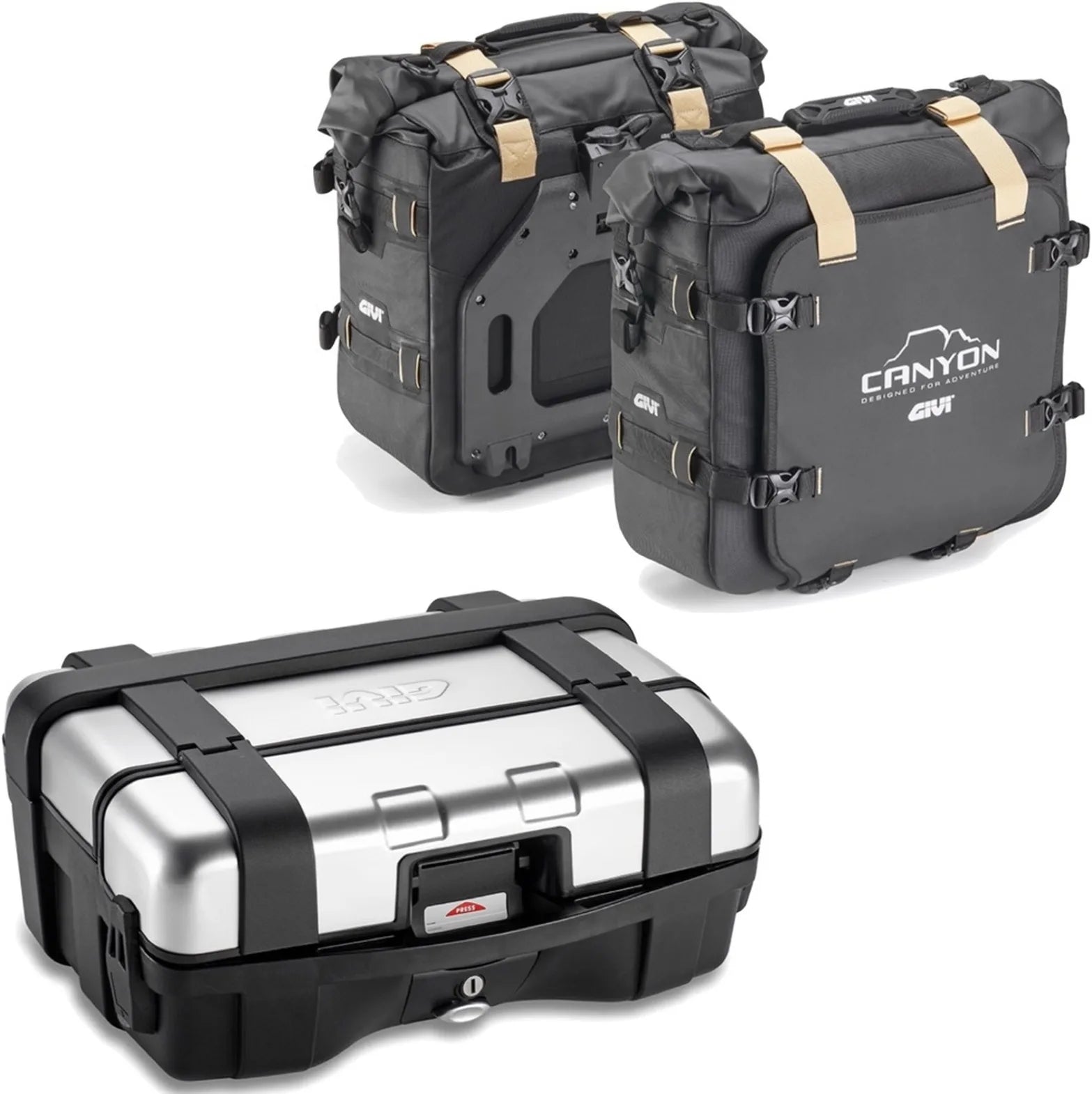 Topcase + Satteltaschen Trekker Canyon 83 Lt Trekker Canyon Technopolymer - Givi Kompatibel Mit Yamaha Fz-6 - Fazer (2004-2006)