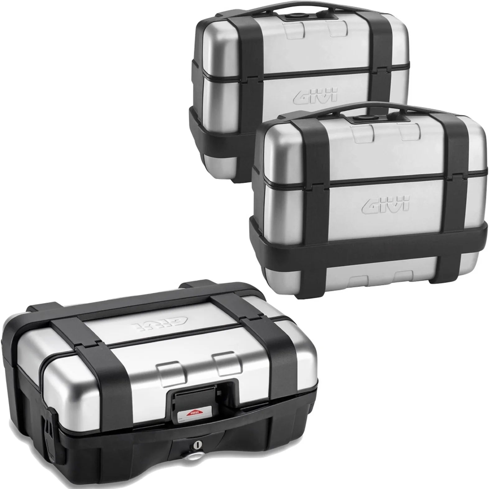 Topcase + Seitenkoffer Trekker 99 Lt Trekker Aluminium - Givi Kompatibel Mit Benelli Trk 702 (2023-2024)