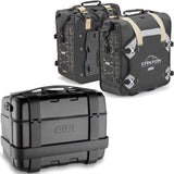 Trekker Canyon Black Top Case + Side Bags - 116 Lt Trekker Canyon Technopolymer - Givi Compatible With Yamaha Fz-6 - Fazer (2004-2006)