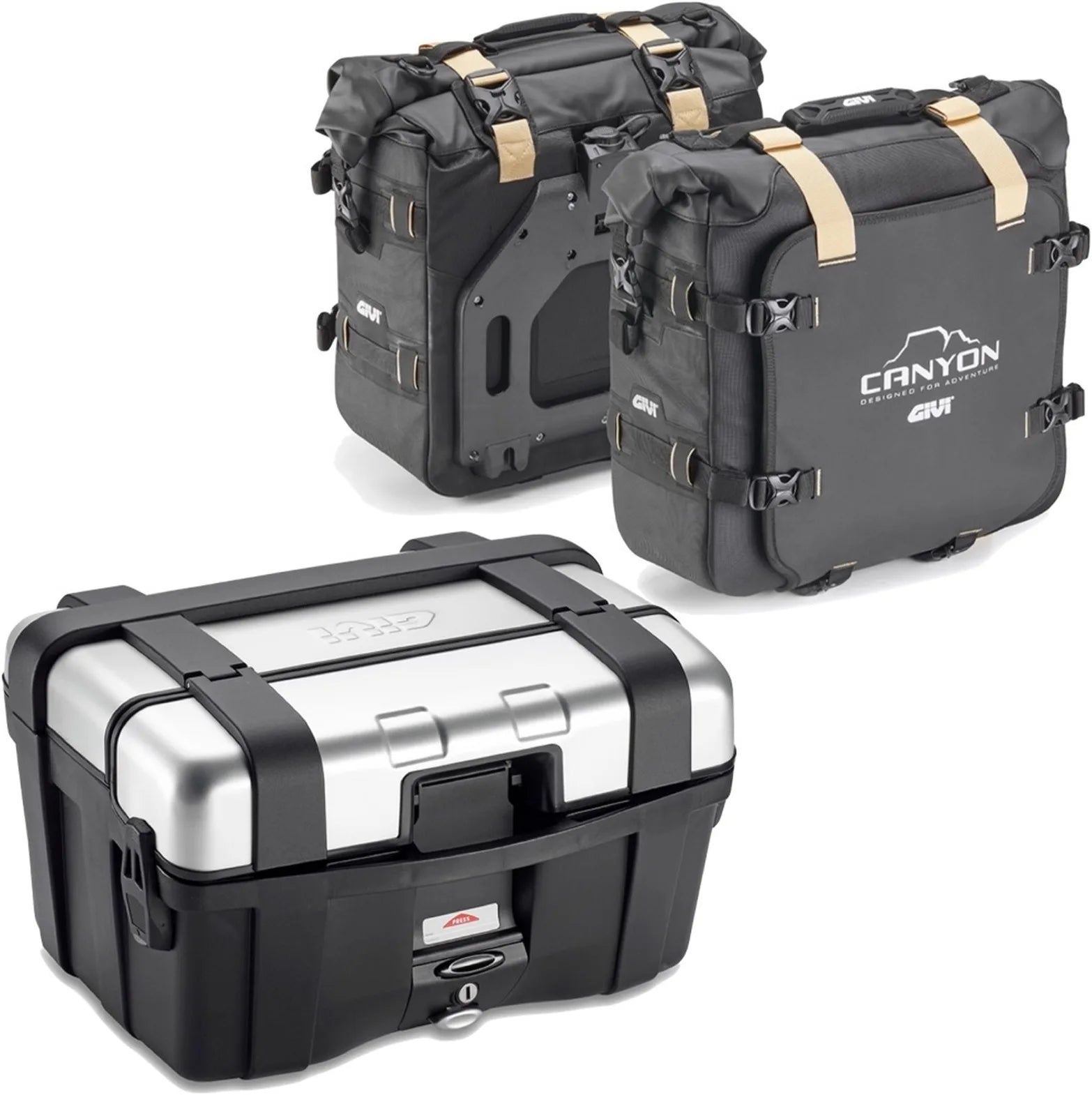 Topcase + Satteltaschen Trekker Canyon 96 Lt Trekker Canyon Technopolymer - Givi Kompatibel Mit Yamaha Mt-07 (2021-2024)