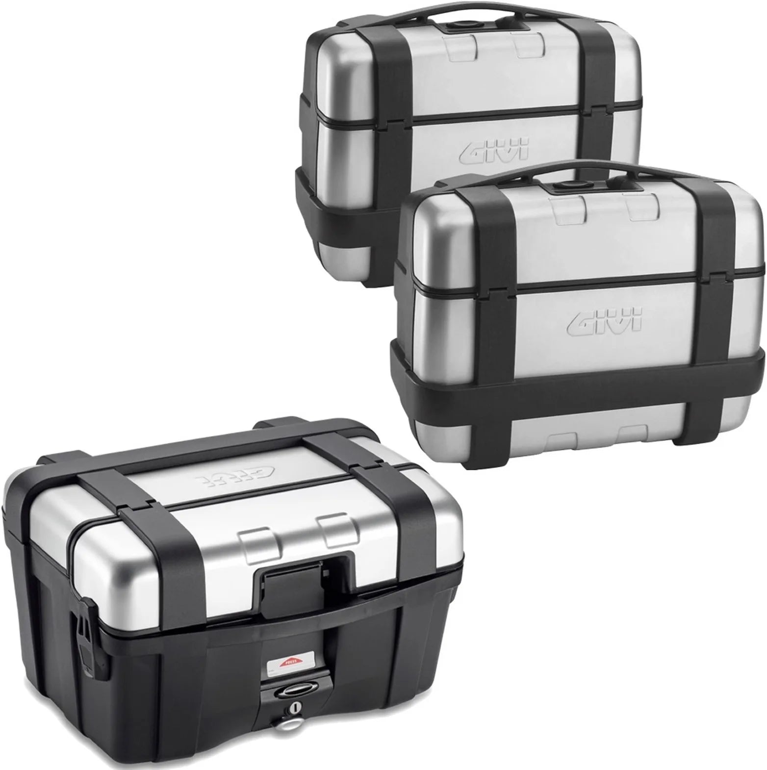 Topcase + Seitenkoffer Trekker 138 Lt Trekker Aluminium - Givi Kompatibel Mit Yamaha Tracer 900 - Gt (2018-2020)