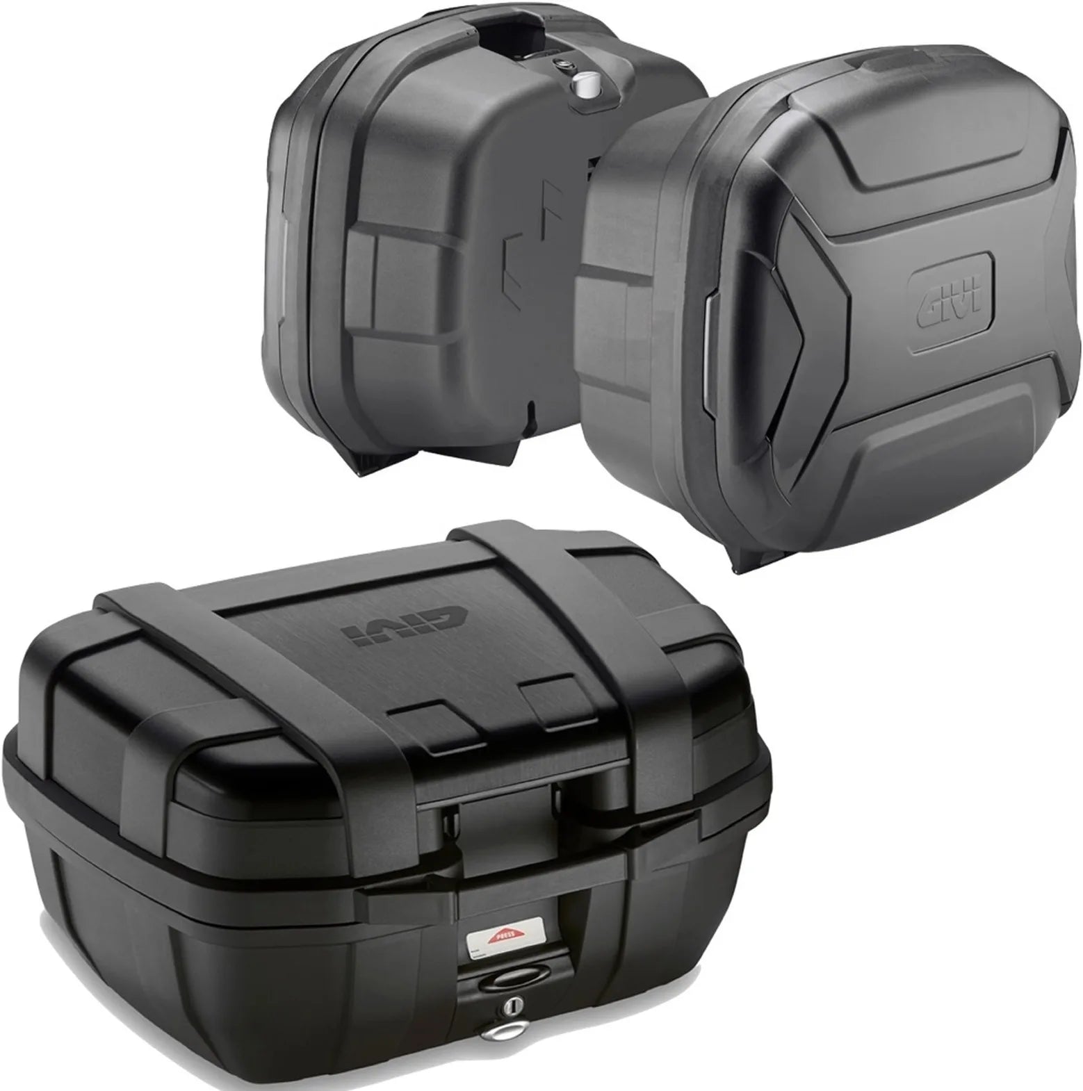 Topcase + Seitenkoffer Trekker Lite Schwarz 122 Lt Trekker Lite Technopolymer - Givi Kompatibel Mit Benelli Trk 702 X (2023-2024)