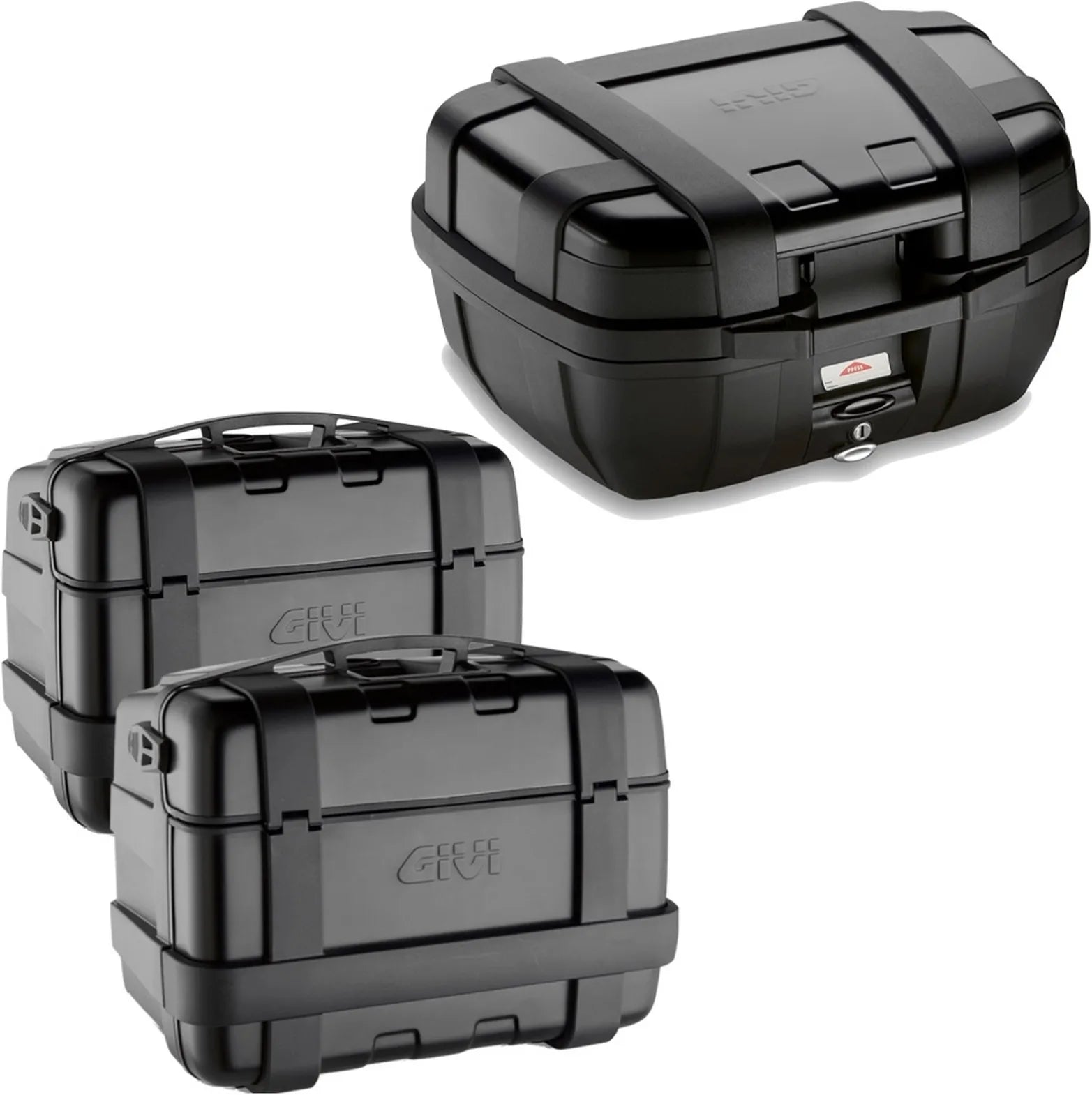 Topcase + Seitenkoffer Trekker Schwarz 144 Lt Trekker Aluminium - Givi Kompatibel Mit Benelli Trk 702 X (2023-2024)