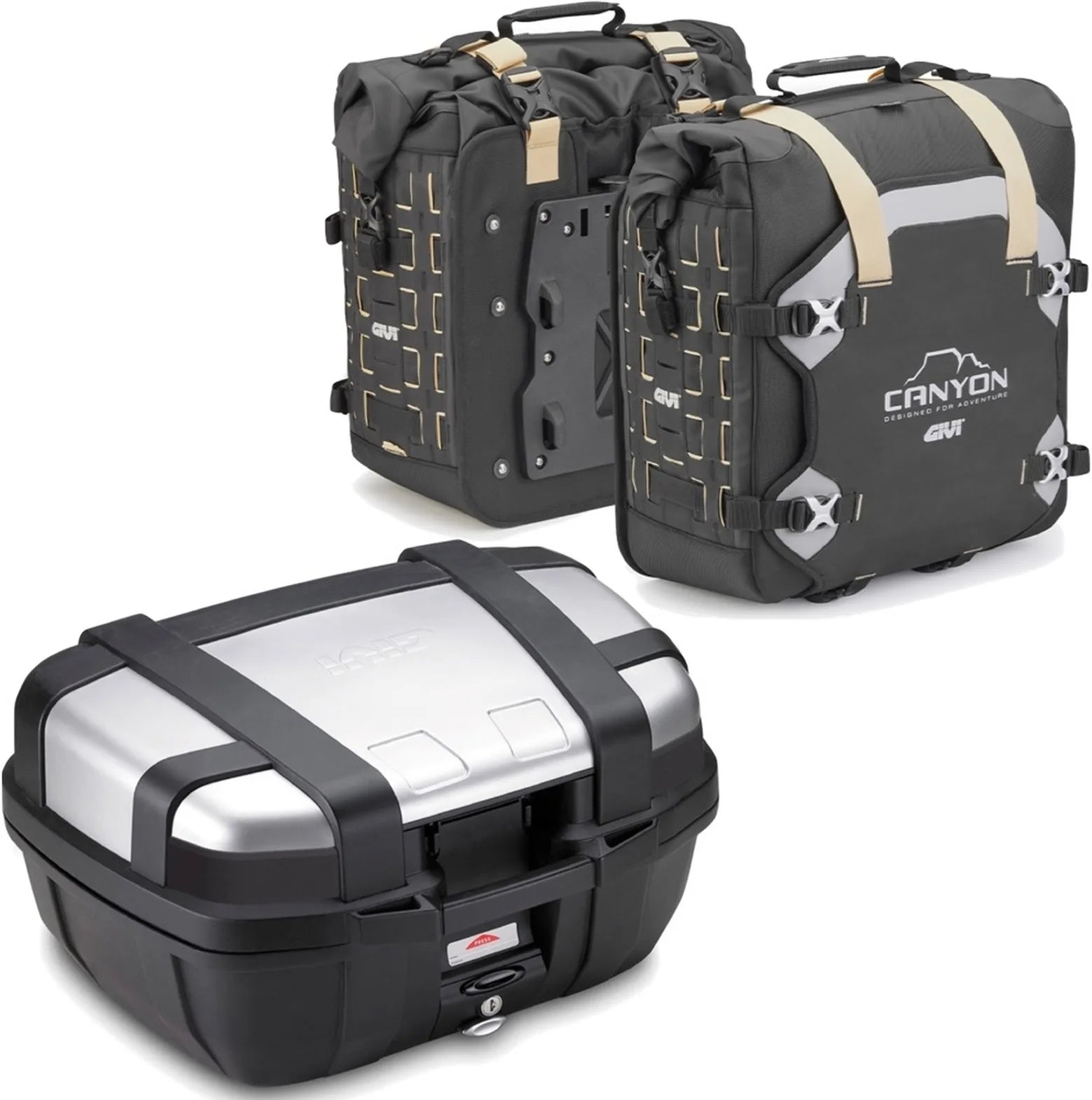 Topcase + Satteltaschen Trekker Canyon 122 Lt Trekker Canyon Technopolymer - Givi Kompatibel Mit Yamaha Mt-07 (2021-2024)