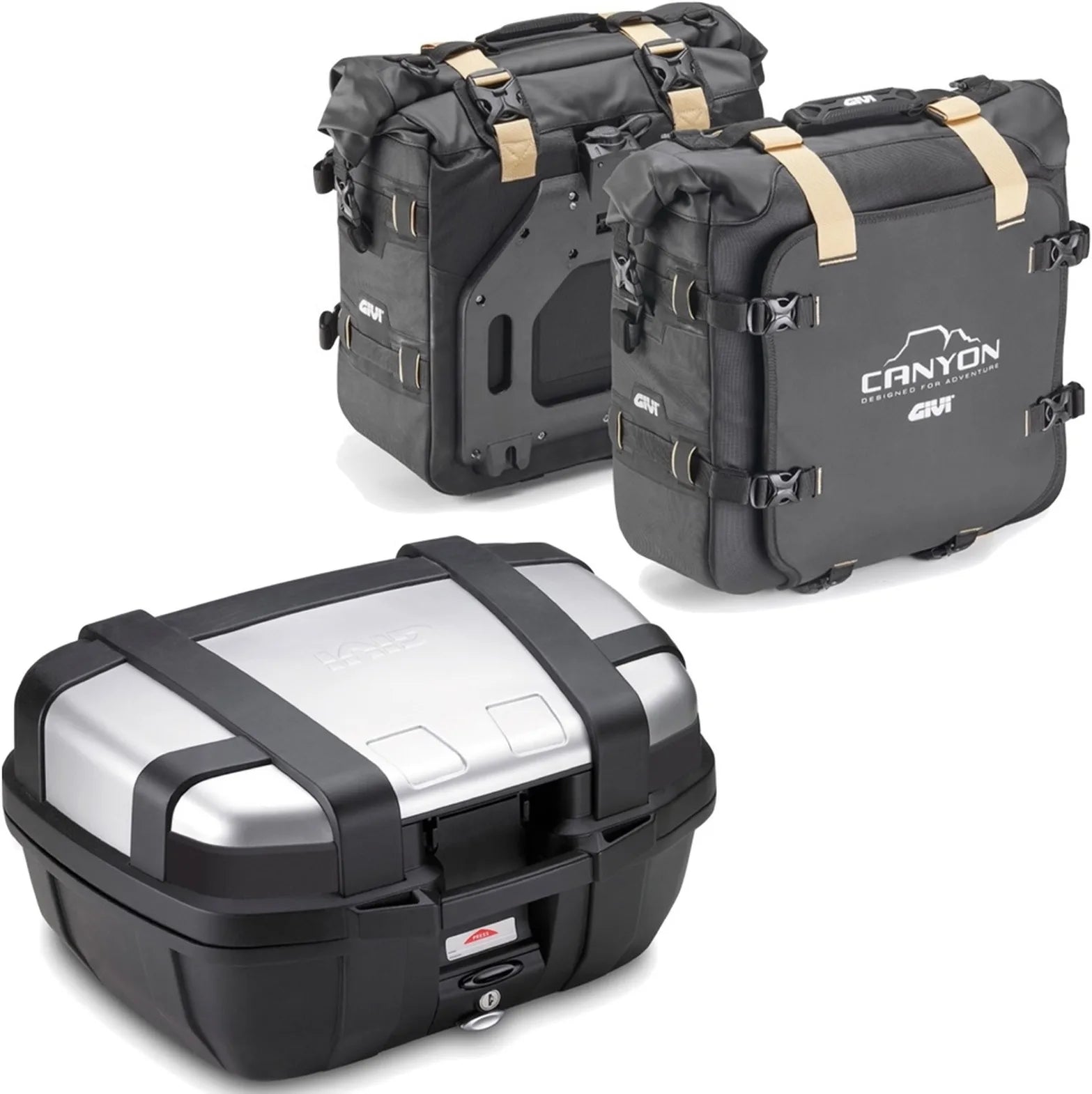 Topcase + Satteltaschen Trekker Canyon 102 Lt Trekker Canyon Technopolymer - Givi Kompatibel Mit Yamaha Fz-6 - Fazer (2004-2006)