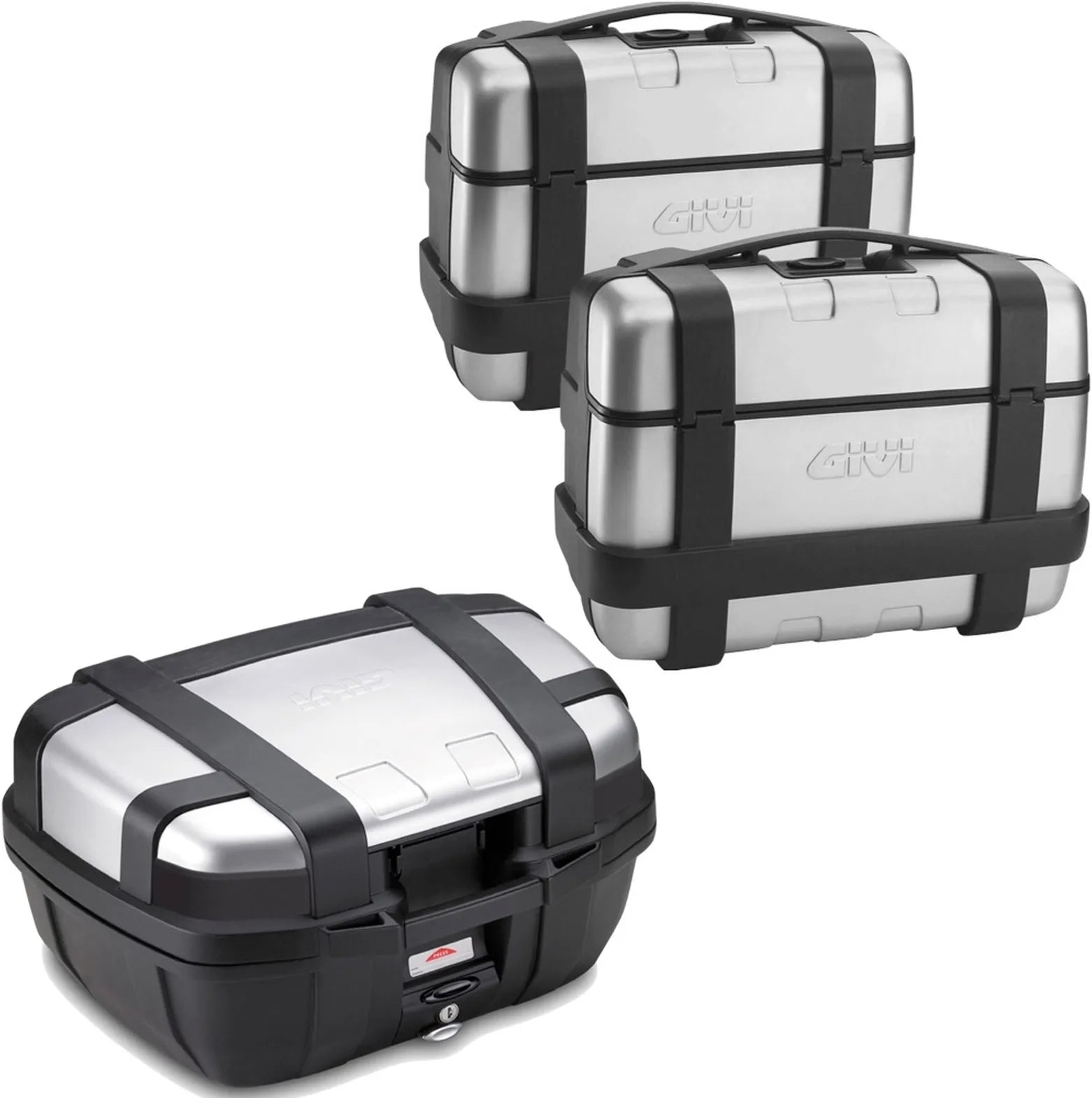 Topcase + Seitenkoffer Trekker 144 Lt Trekker Aluminium - Givi Kompatibel Mit Yamaha Tracer 900 - Gt (2018-2020)