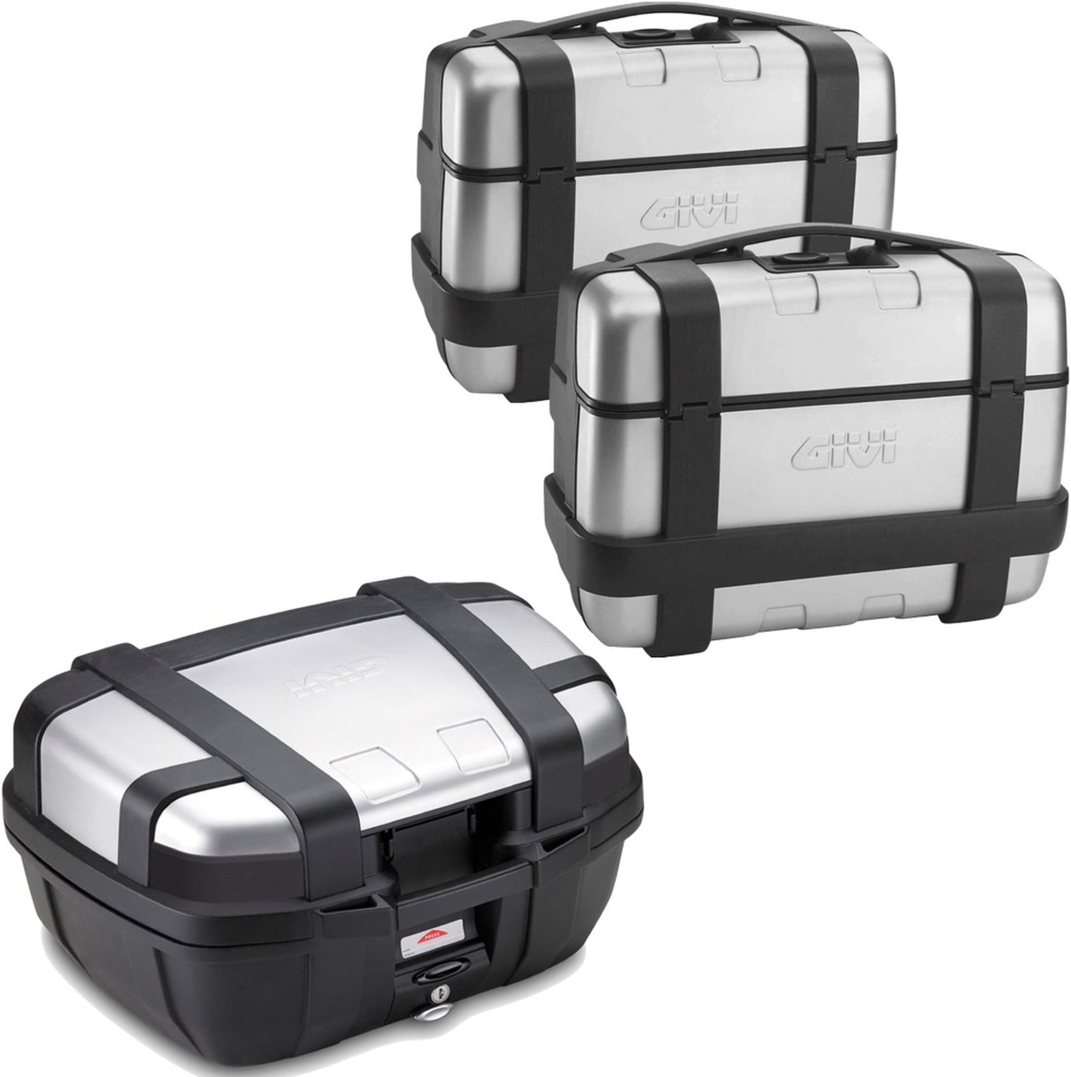 Trekker Top Case + Side Cases - 144 Lt Trekker Aluminium - Givi Compatible With Kawasaki Versys 650 (2015-2021)