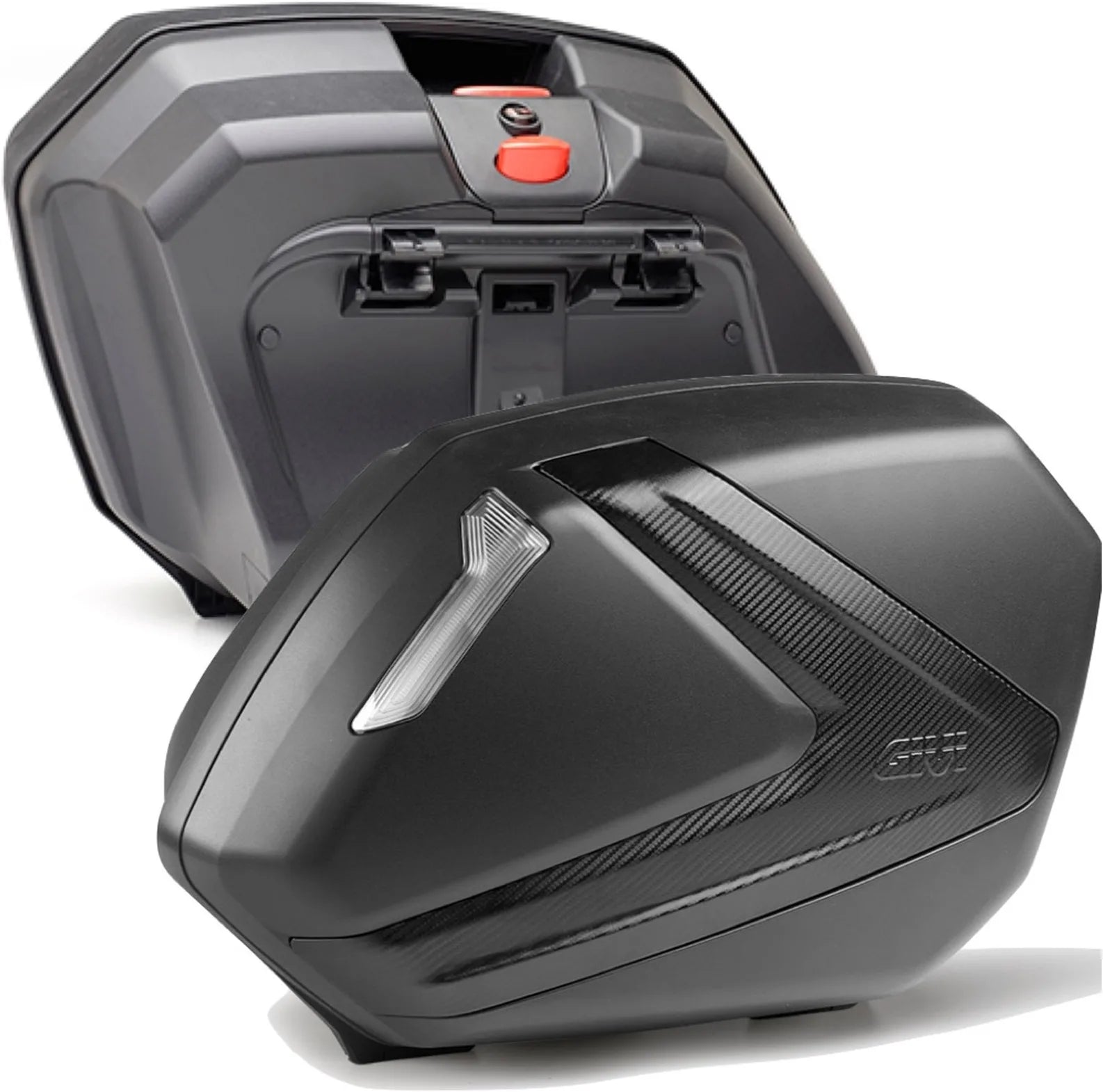 Seitenkoffer Monokey Side Carbon Look Tech 74 Lt Technopolymer - Givi Kompatibel Mit Suzuki V-Strom 800 De (2023-2024)