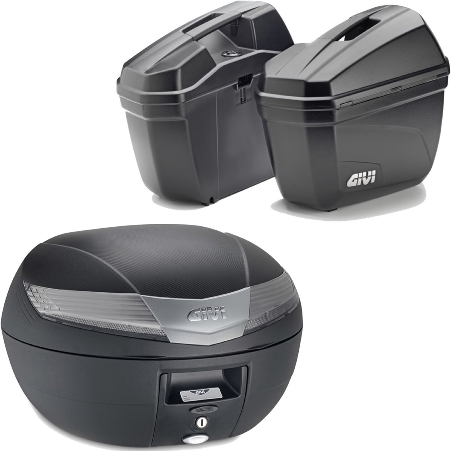Black Tech Top Case + Side Cases - 84 Lt Technopolymer - Givi Compatible With Benelli Trk 702 X (2023-2024)